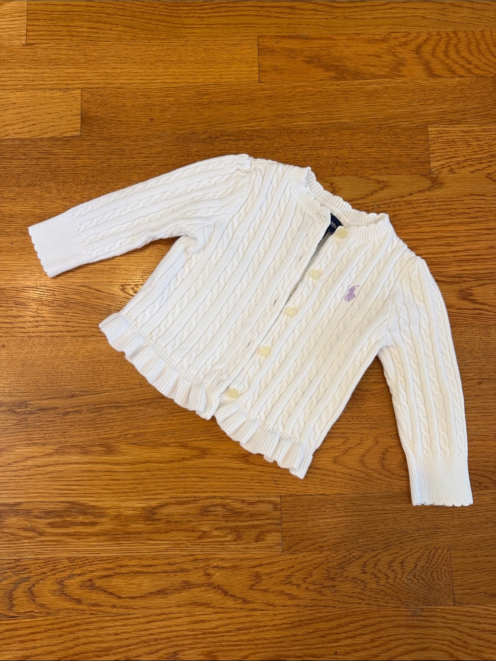 Ralph Lauren 12 Months white cable Knit Cardigan
